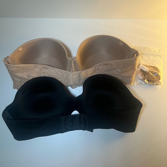 Calvin Klein Strapless Bras Bundle Beige + Black | Lightly Worn - Picture 4 of 12